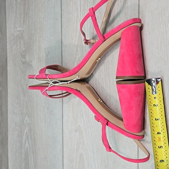 Sam Edelman Women KIT Pink Suede Square Toe Heels Sandals Shoes Sz 8.5M - Picture 7 of 12